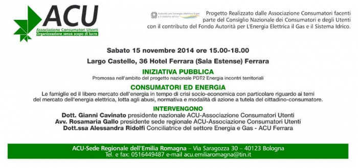 incontro pubblico consumatori ed energia